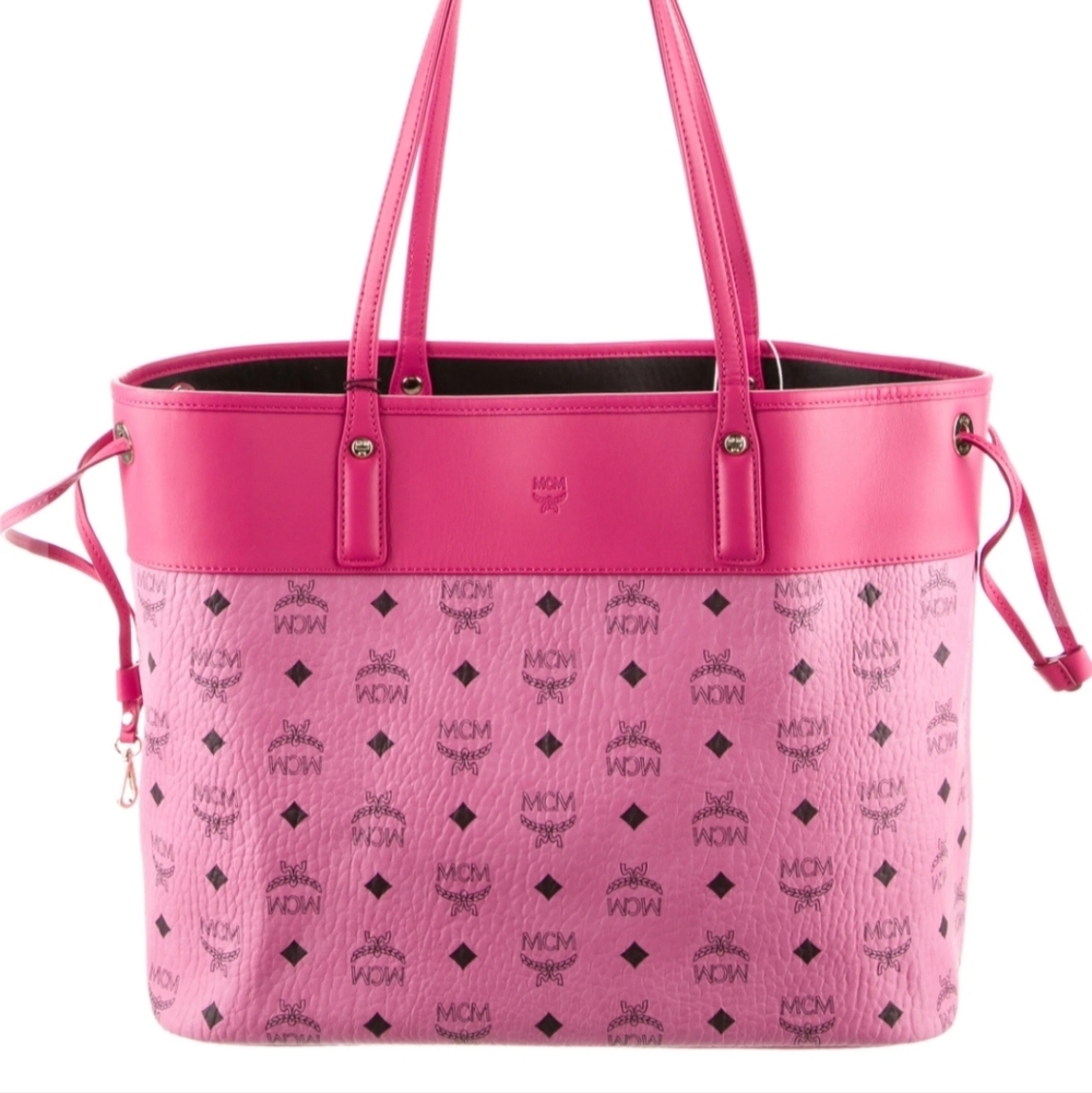 MCM Visetos Pink Tote Bag w/ Pouch - Picture 2 of 16